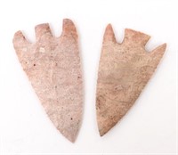 Two Hand knapped Arrowhead points