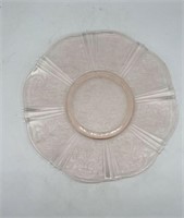 Vintage Pink Depression Glass Cake Plate - Footed