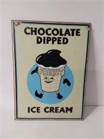Vintage Tin Sign  " Chocolate Dipped..." U15E