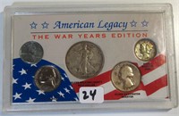 Silver War Years Coinage Display , 1940's. $19.58