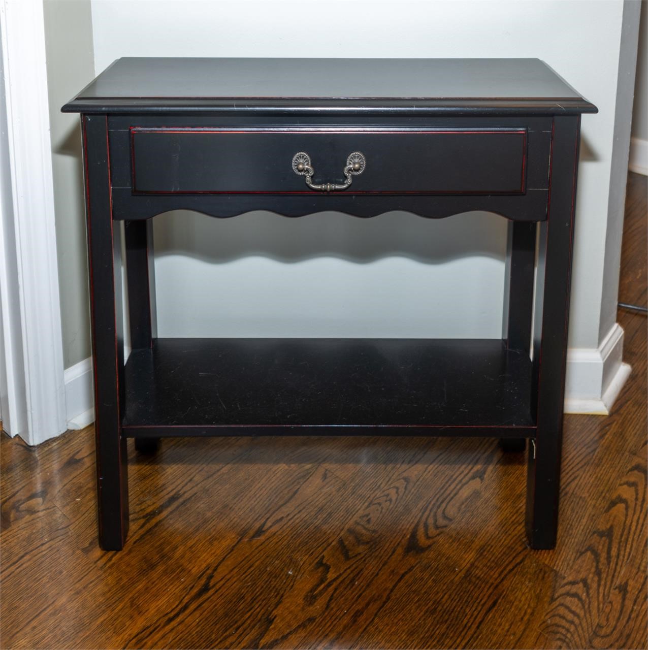 Vintage black painted console table