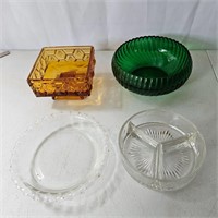 MCM Glass Candy Dish Lot of 4