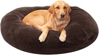 Plush Faux Fur Calming Anti-Anxiety Donut Bed