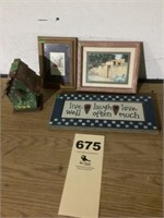 Wall plaques pictures birdhouse decor