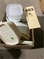 Box of Rubbermaid and sealable containers