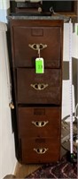 Vintage Wood 4x Drawer File Cabinet