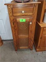1 DRAWER 1 DOOR PUNCHED TIN OAK STYLE CABINET