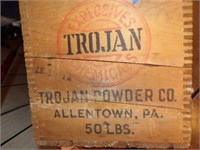 Trojan Powder co wood crate