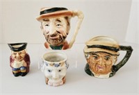 Lot of 4 Character Toby Mugs