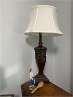 2 LAMPS, HAND MIRROR AND FIGURINE