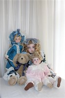 LOT OF DOLLS & BOYD TEDDY BEAR