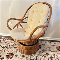 Royal Design Bent Rattan Swivel Chair