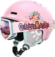 Kids Ski Helmet and Goggles Set