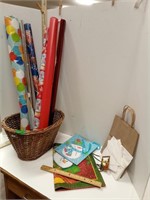 Basket Of Gift Wrap, Gift Bags & Envelopes