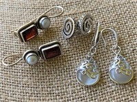 (3) Pairs of Sterling Silver Earrings