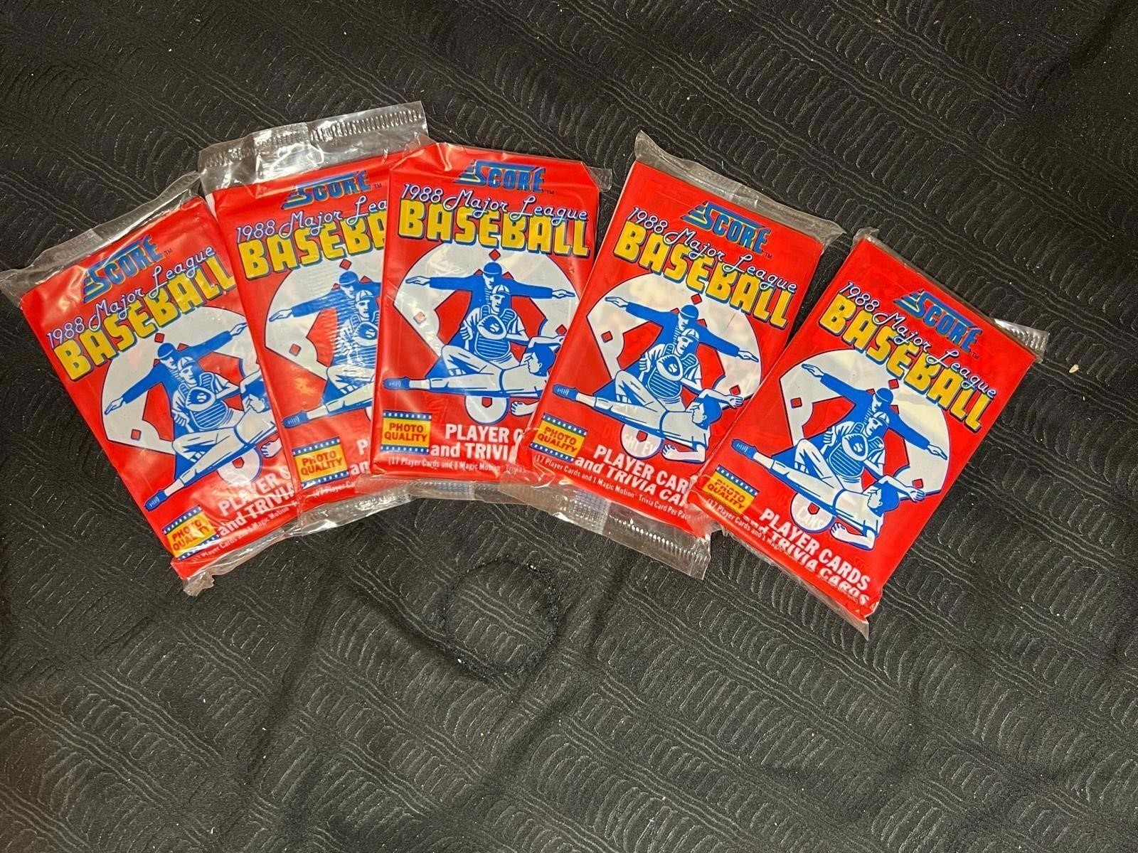 Score 1988 Baseball Card Packs (5)