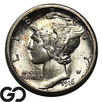 1916-S Mercury Dime, Gem BU Lustrous Blazer