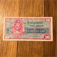 1950s US Ten Cent Military Payment Certificate MPC