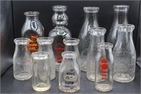 Vintage Glass Milk Bottles