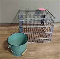 Milk crate and sage pail