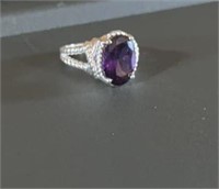 Sterling Silver ring with purple stone