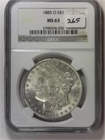 1885-O NGC MS63 Morgan Silver Dollar