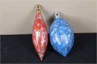 Tie-Dye Ornaments (Red 7.5" Tall, Blue 6" Tall)