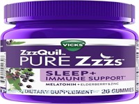 26 Gummies Vicks ZzzQuil PURE Zzzs Sleep + Immune