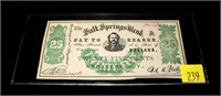 25-Cent obsolete bank note, Salt Springs Bank,