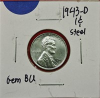 1943-D Lincoln Cent Gem BU