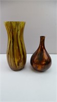 (2) Brown Toned Vases