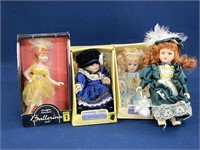(4) Porcelain dolls, Ballerina and Victorian