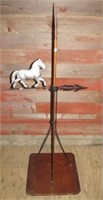 Lightning rod with horse copper point mounted on
