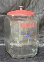 Vtg Original Lance Glass Cracker Jar