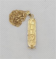 14k Gold Necklace & 10k Charm - 2.71g