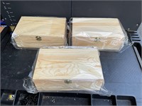 3 Brand new wooden boxes.