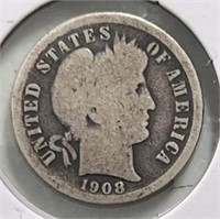 1908O Barber Dime