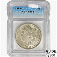 1884-O Morgan Silver Dollar ICG MS65