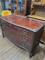 Antique Mahogany 3 Drawer Dresser w/Mirror-34t x