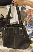 Marked ladies leather Fossil handbag with an