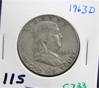 1963 D FRANKLING HALF DOLLAR COIN