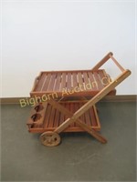 Wooden Wine/Serving Cart (Teak Wood?)