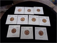 10- Wheat pennies 1949 to 1955