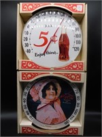 COCA-COLA WALL THERMOMETERS LOT OF 2