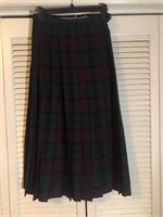 VINTAGE AL JEAN PLEATED WOOL MAXI SKIRT