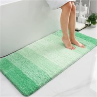 B1003  Buganda Microfiber Bath Mat, 24"x47" Green.