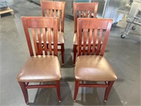 Bid X4 Wood Padded Chairs