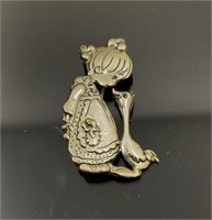 Precious Moments Sterling silver Girl with Duck