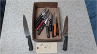 BOX OF MISC SHARP KNIVES