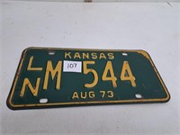 1973 Kansas Licence Plate